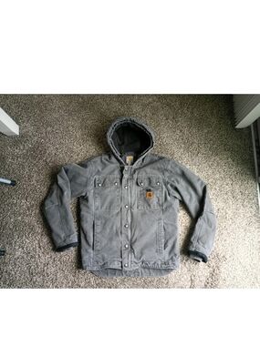 Carhartt Men's Bartlett Sherpa-Lined Utility Jacket, Gray, Sz Small Rn 14806